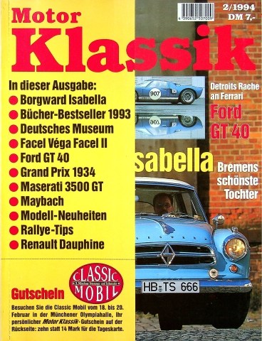 Deckblatt Motor Klassik (02/1994)